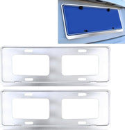 2 STUKS Auto Kenteken Frames Roestvrij staal Kenteken Frame (Wit)