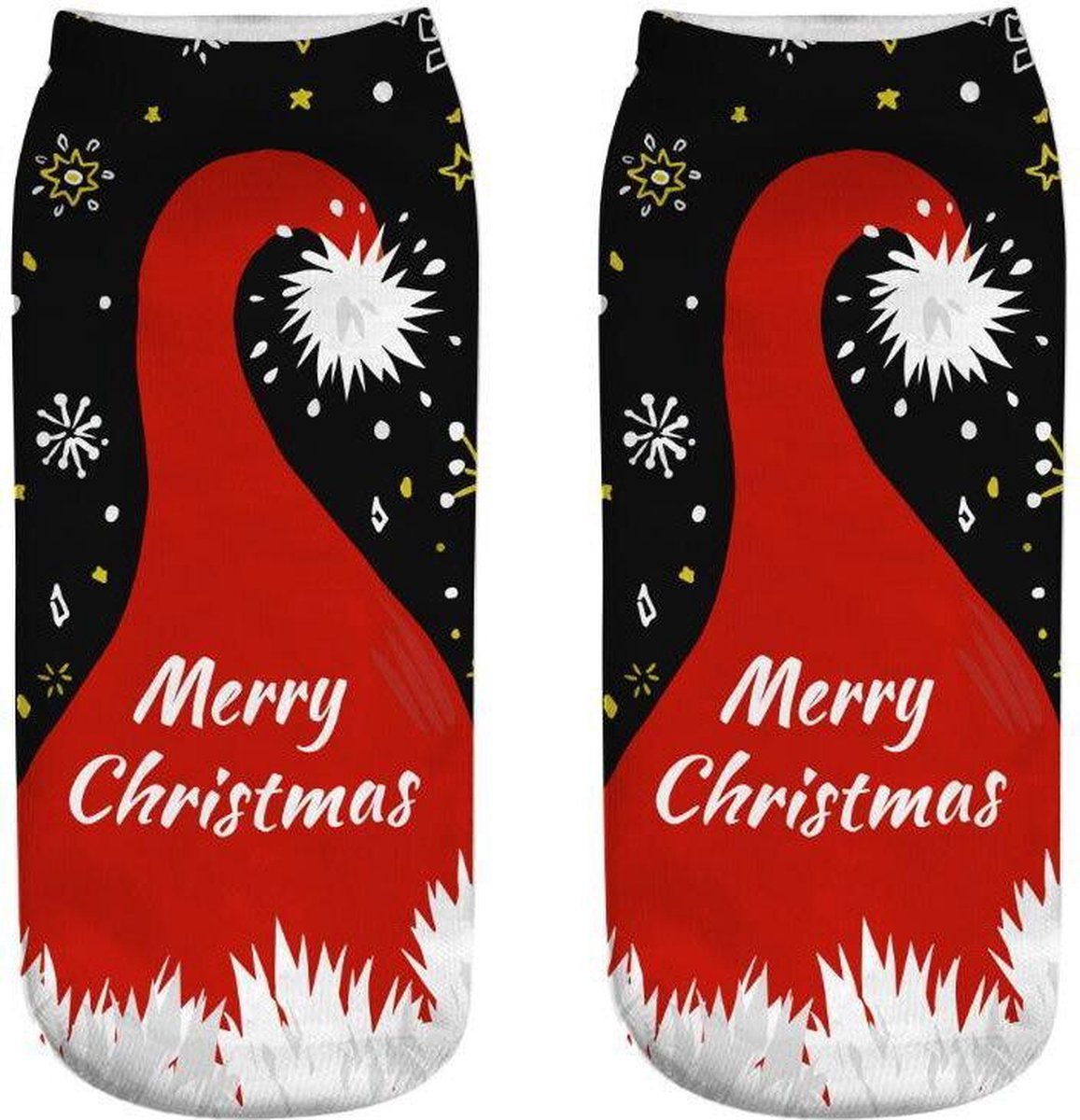 - Vrolijke - Dames - Kerst - Enkel- Sokken - Santa - Kerstman -