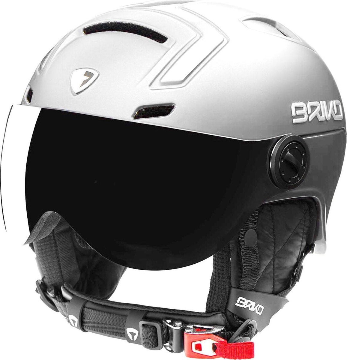 Briko Stromboli Visor Photo Ski helmet MATT SHINY WHITE - Maat M/L