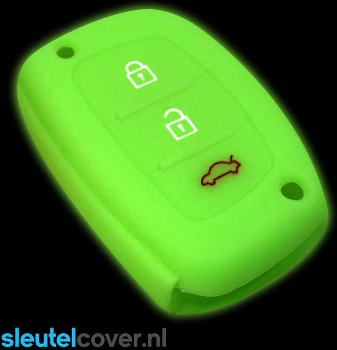 Hyundai SleutelCover - Glow in the dark / Silicone sleutelhoesje / beschermhoesje autosleutel