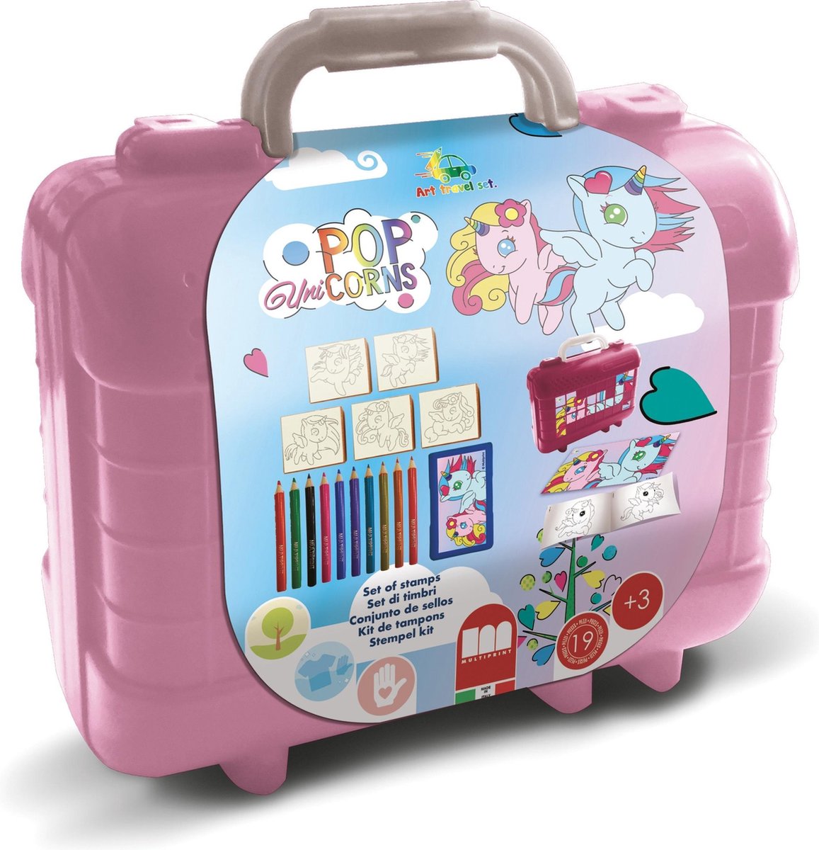 Multiprint Kleur- En Stempelkoffer Unicorn 81-delig