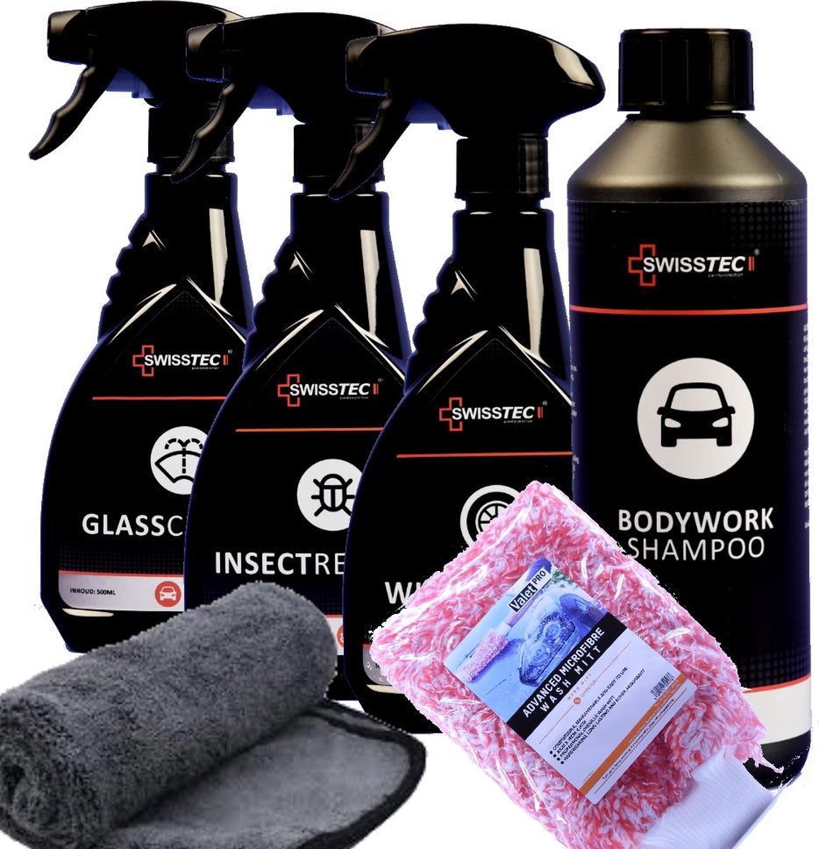 SwissTec- auto reinigings pakket- Twv € 94
