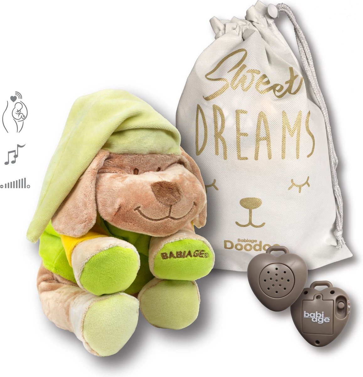 Babiage Doodoo hart hond lime groen