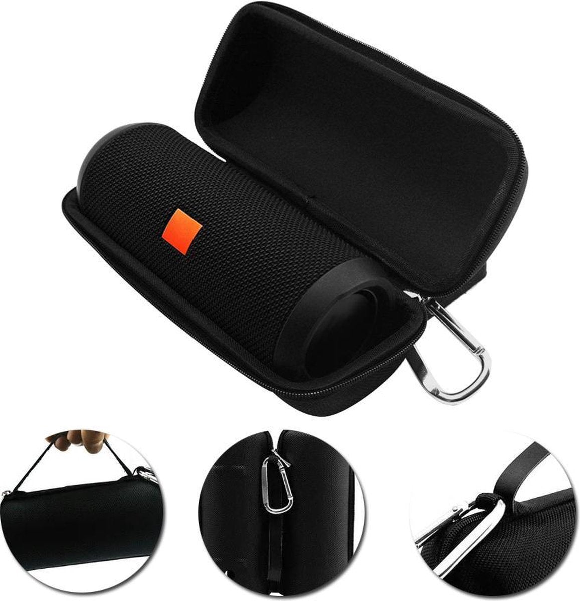 Beschermhoes voor de JBL Flip 3/4 - Speakerhoes - Zwart