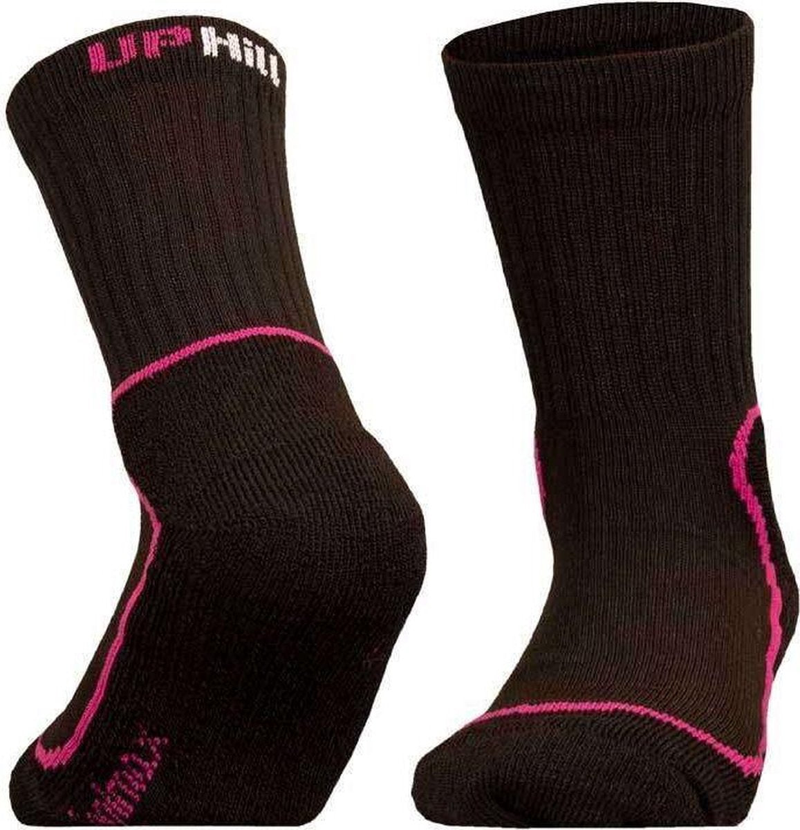 Uphillsport Sokken Kevo Junior Coolmax Zwart/roze Maat 37-39