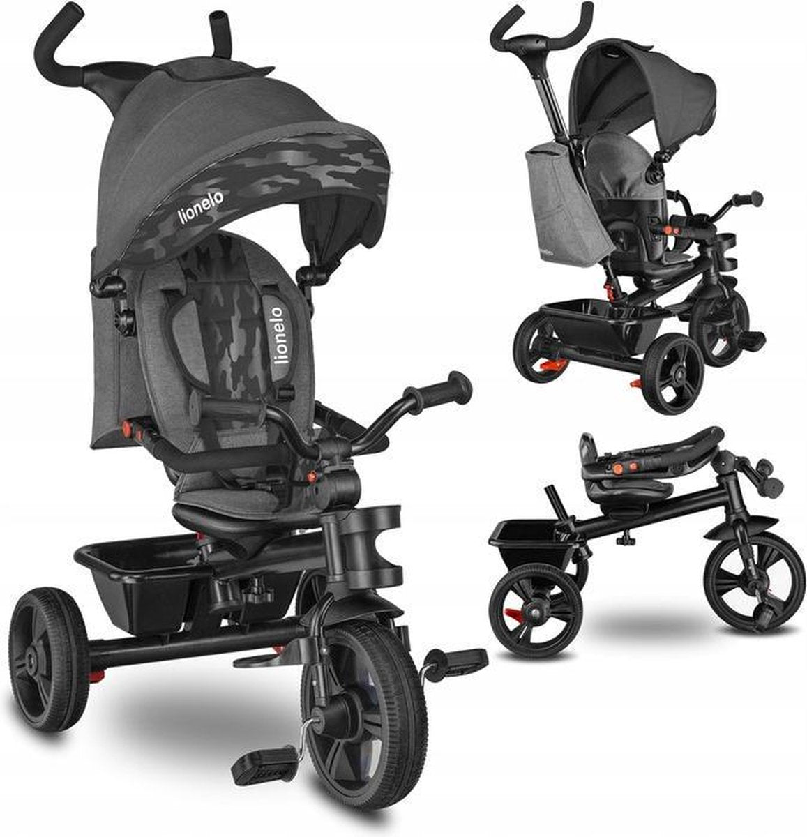 Lionelo Driewieler - Tricycle 2 in 1 Haari stone grey