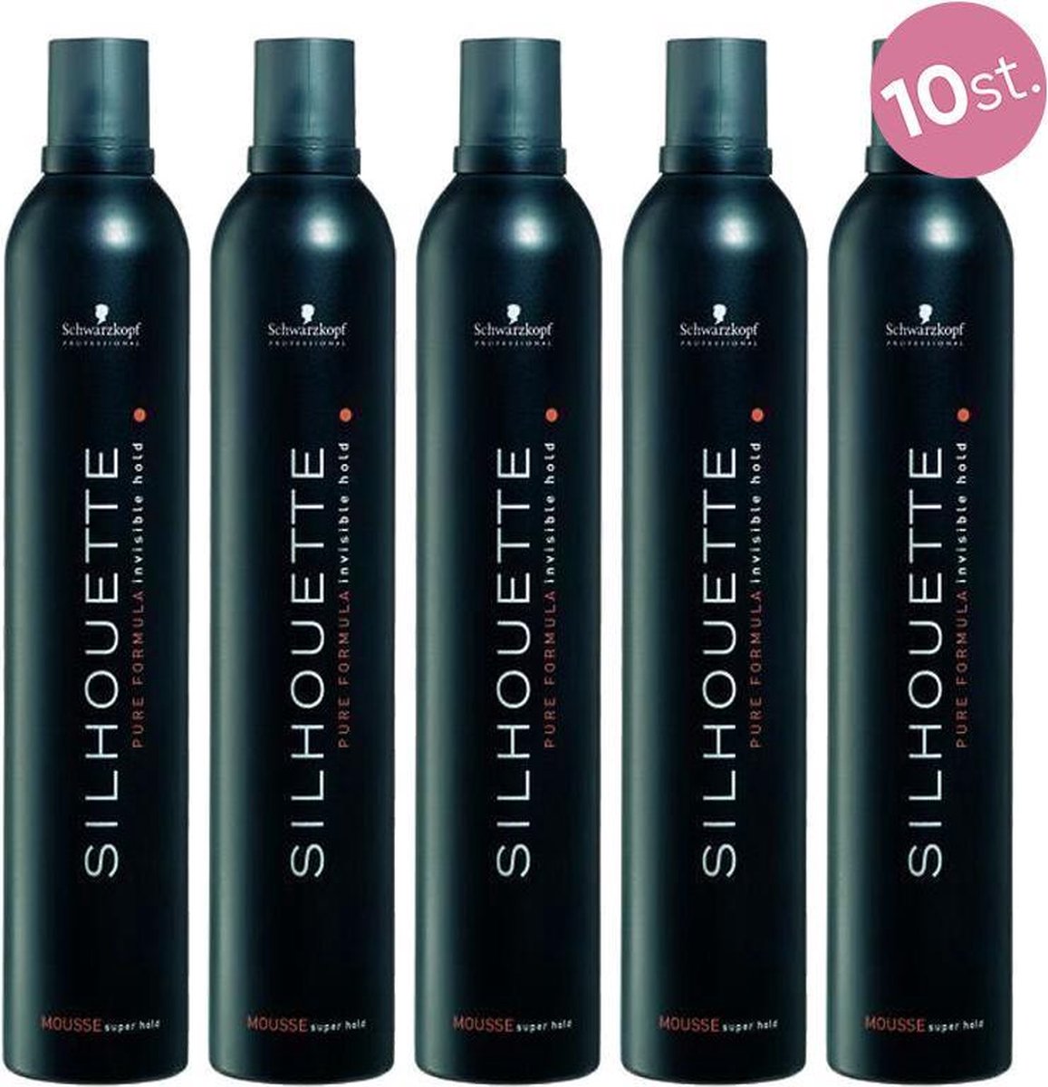 10X Schwarzkopf Silhouette Super Hold Mousse 500ml