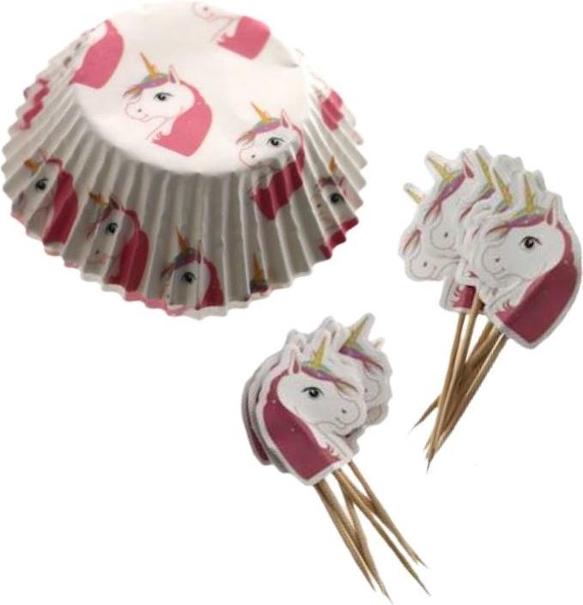 Orange85 Cupcake Vormpjes - Papier - met Prikkers - Unicorn - 12 stuks