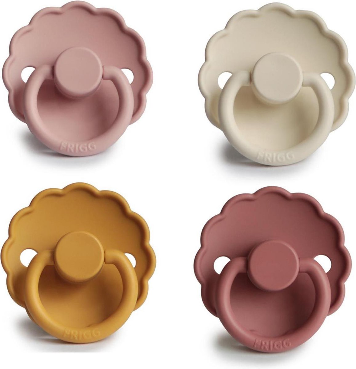 FRIGG Fopspeen - Set van 4 - Maat 1 - Kleur Blush