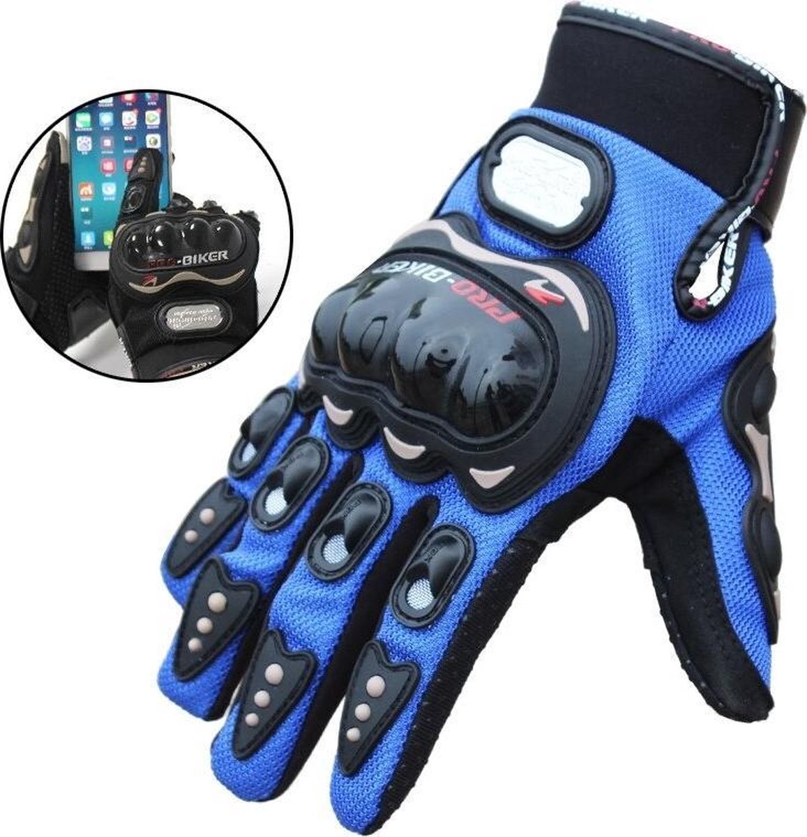 Motorhandschoenen - Blauw - Handschoenen Motor & Scooter - Maat L - Touchscreen - Bescherming