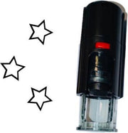 Stempel of Stempeltje van een open Sterretje met 10mm rond met zwarte inkt
