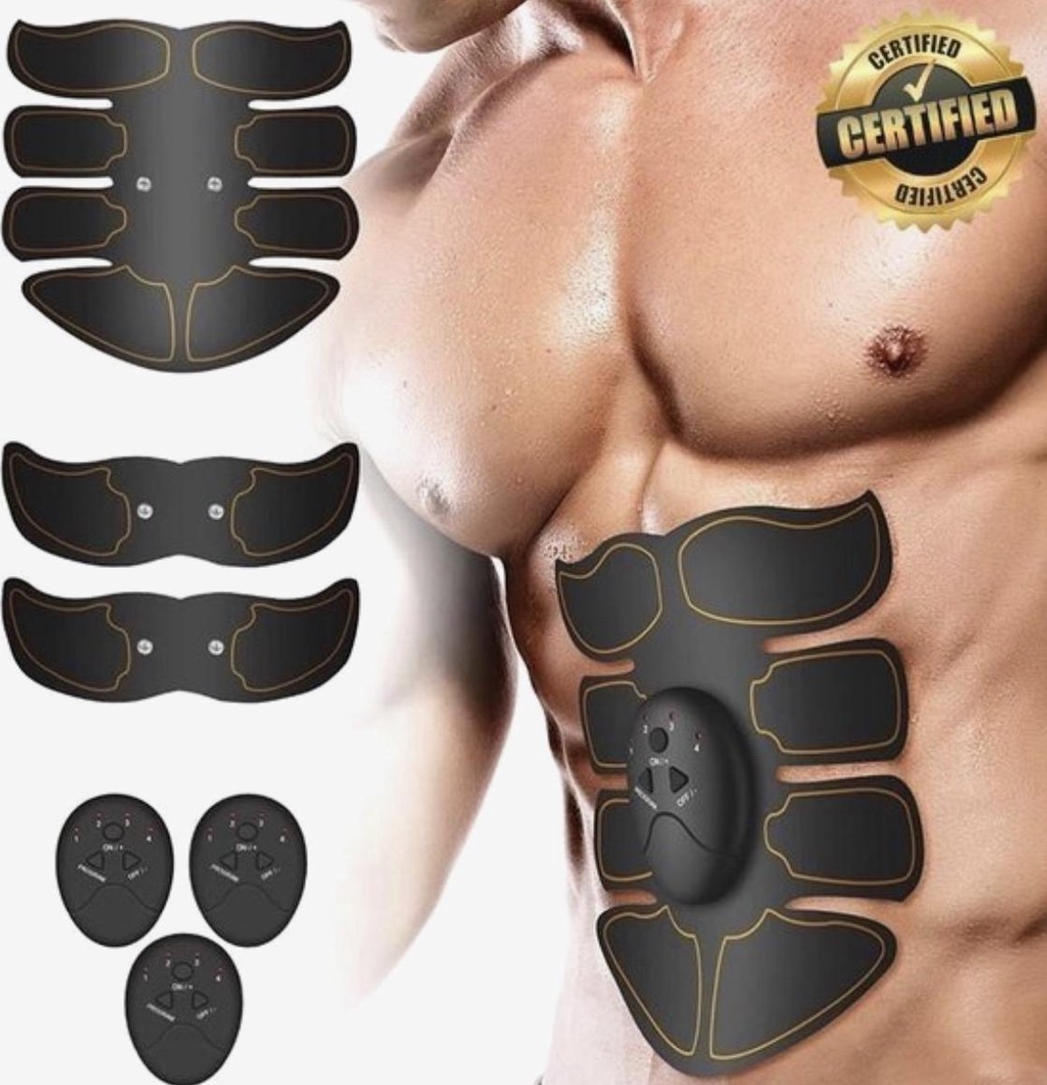 EMS Buikspiertrainer Oplaadbaar baterijen - Buikspieren trainer - Trilapparaat – Armen trainer – Billen trainer – Lichaam trainer – Workout tril apparaat – Elektrische buiktrainer – Sixpack trainer workout – Full body workout device - HiCHiCO