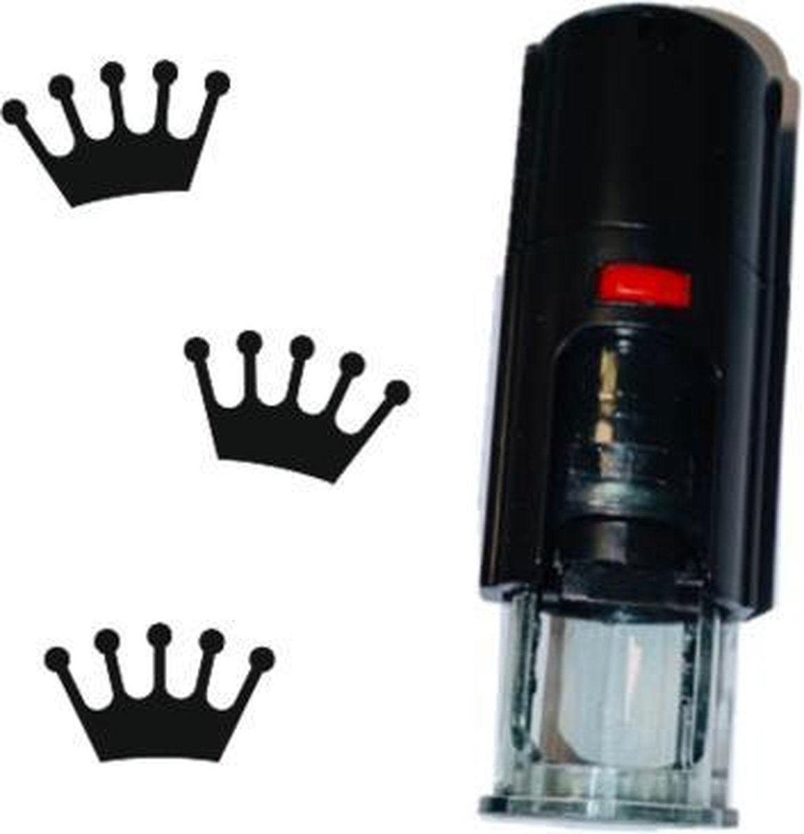 Stempel of Stempeltje van Kroon 10mm rond met zwarte inkt