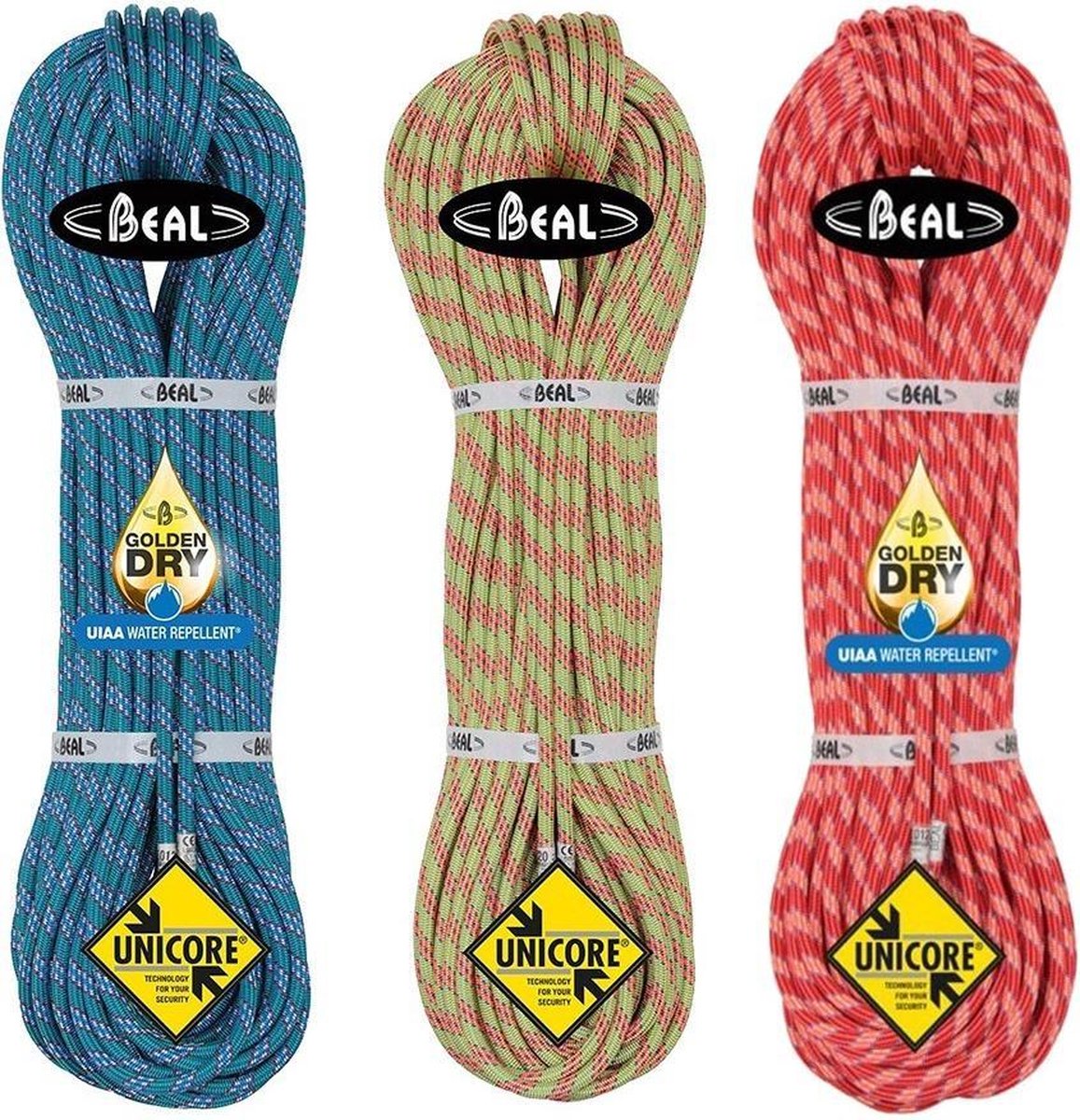 Beal Ice Line 8.1 Golden Dry Unicore lichtgewicht dubbeltouw 60 Meter Blauw
