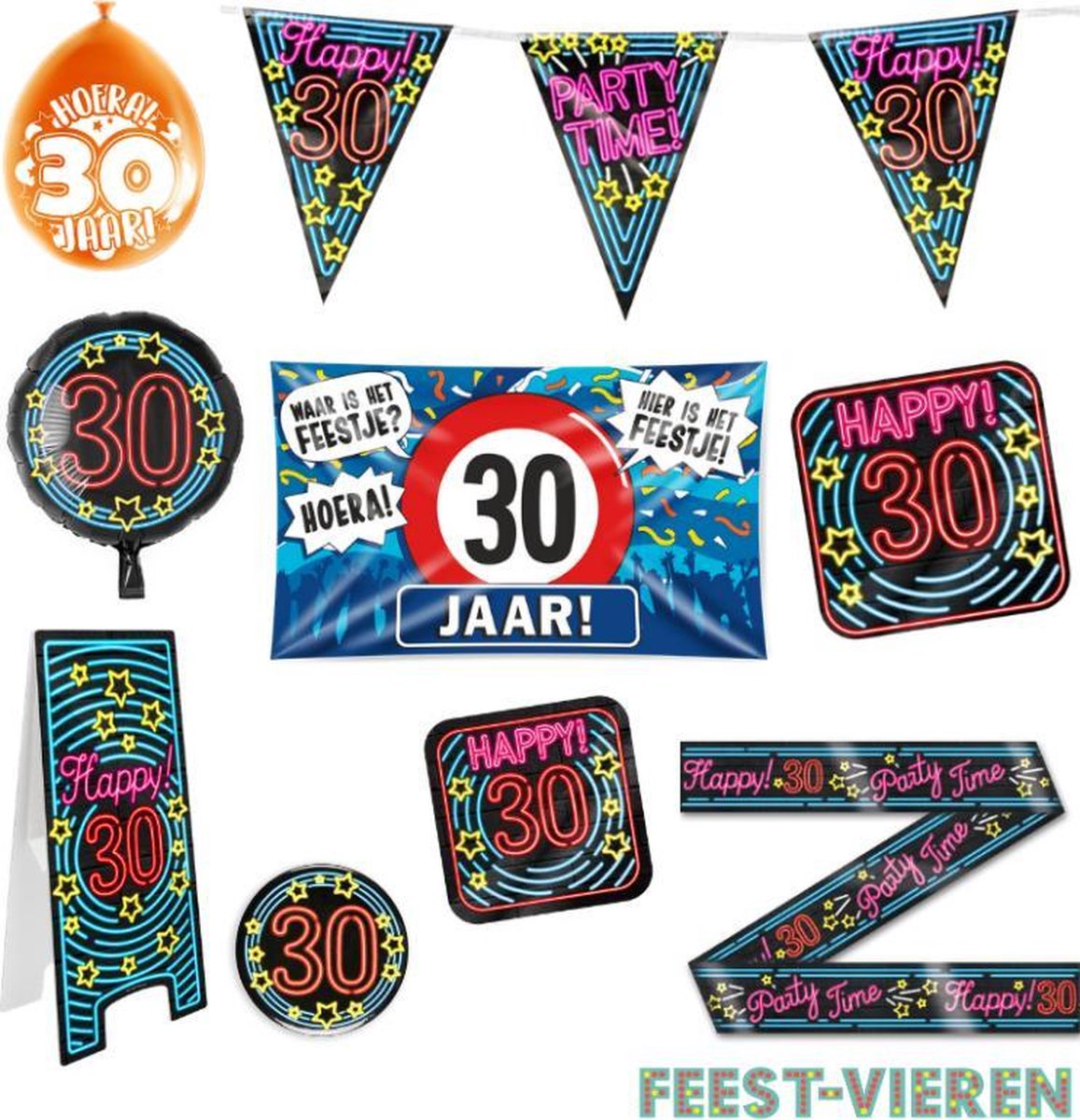 30 jaar verjaardag versiering pakket XL
