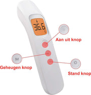 Profesioneel Infarood thermometer - Hoge Nauwkeurigheid - Baby/Kinderen/Volwassenen – Contactloos – Digitaal thermometer – Voorhoofd thermometer - Infrarood – Koorts - Medisch