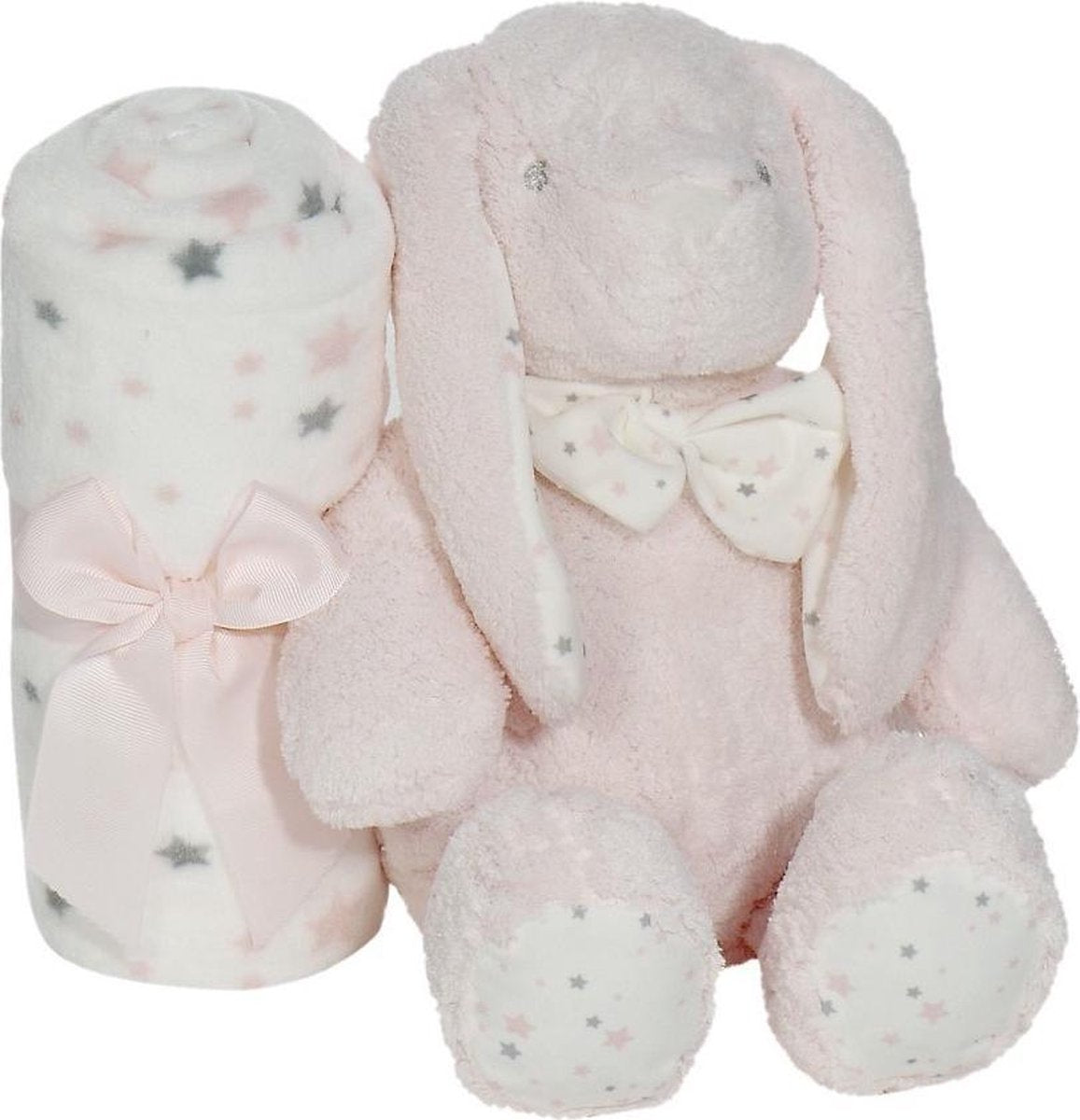 Interbaby Babydeken En Knuffel Haas 80 X 110 Cm Pluche Roze