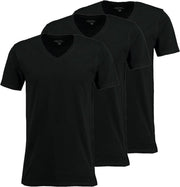 Zeeman heren T-shirt korte mouw V-hals - zwart - maat S - 3 stuks