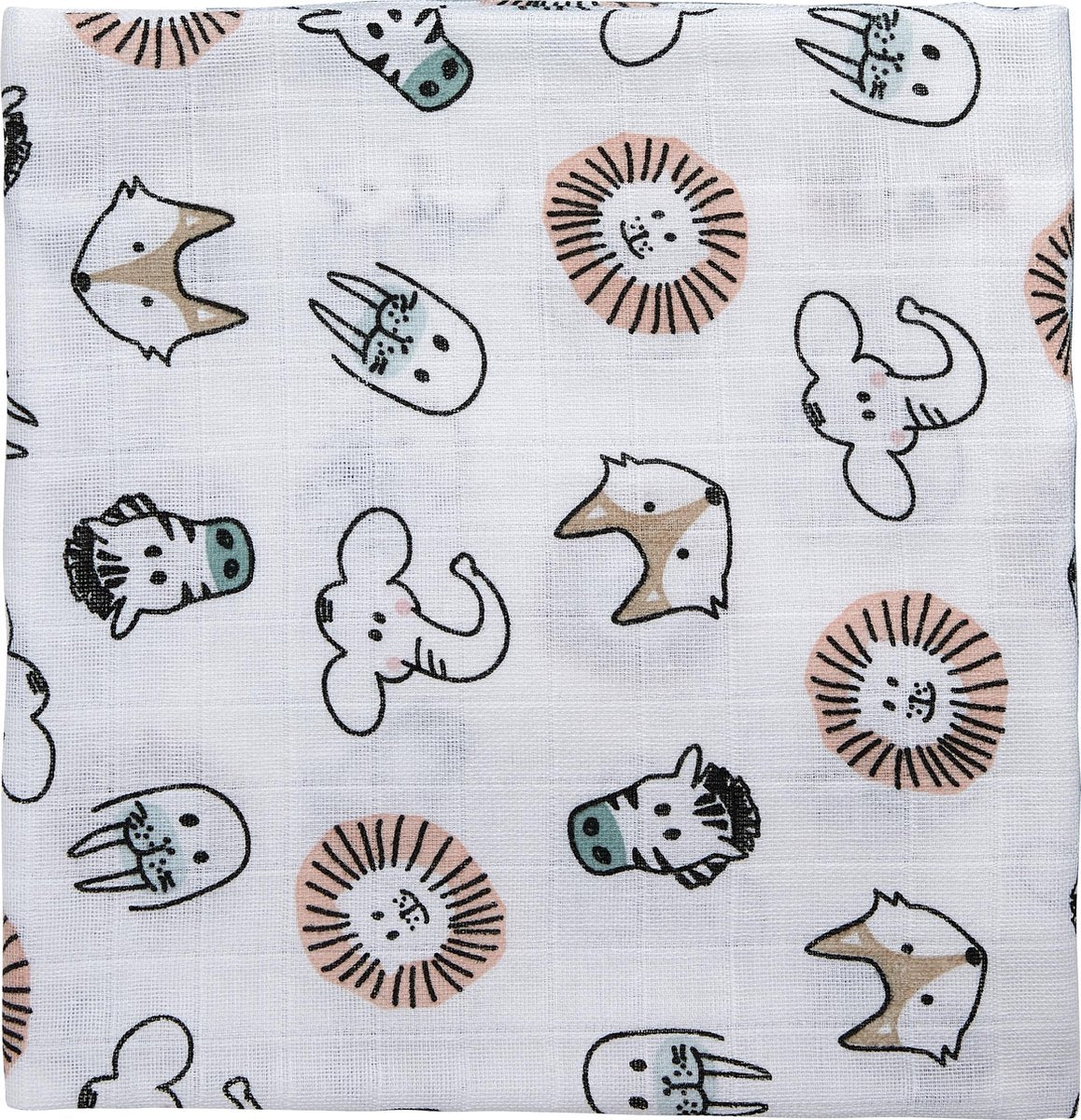 Meyco 1-pack hydrofiele luier Animal - 70x70 cm