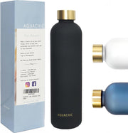 AQUACHIC - 1 Liter Water Fles - Tijdsmarkeringen - Lekvrij en Licht - 1L Tritan Flask - Nederlands merk