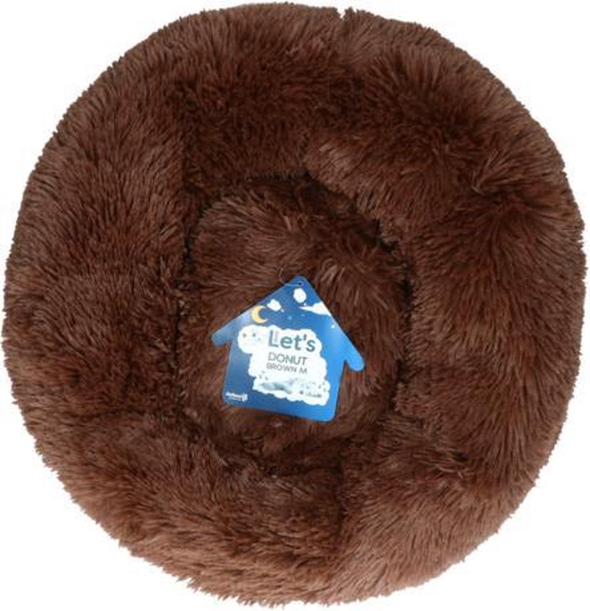 Let's - Donut Hondenkussen - Fluffy en Zacht - Bruin - M