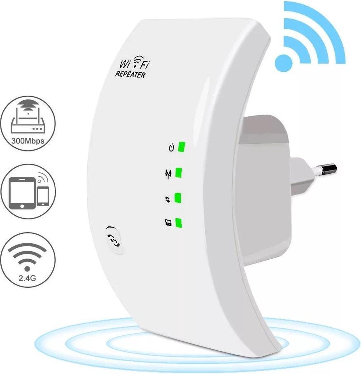LOUZIR Wifi Versterker 300Mbps - Repeater - Stopcontact - Draadloos en Bedraad Signal Booster.