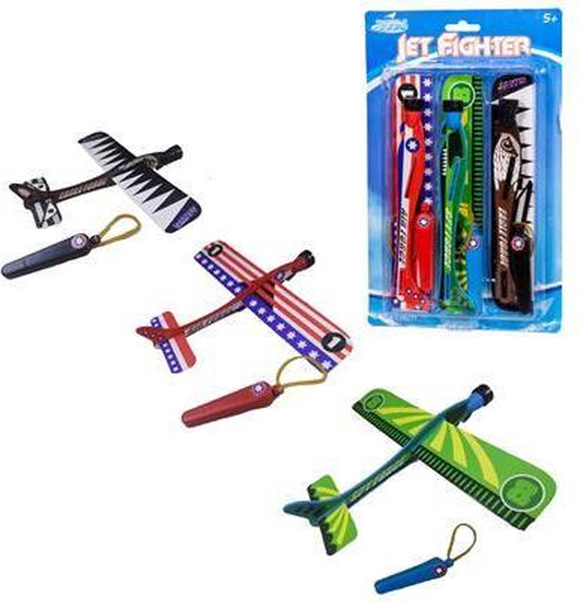 Rhombus Air Jetfighters 3-pack - afschiet vliegtuig bruin