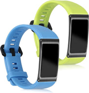 kwmobile 2x horlogeband voor Honor Band 3 / Band 3 Pro - siliconen band voor fitnesstracker - blauw / groen