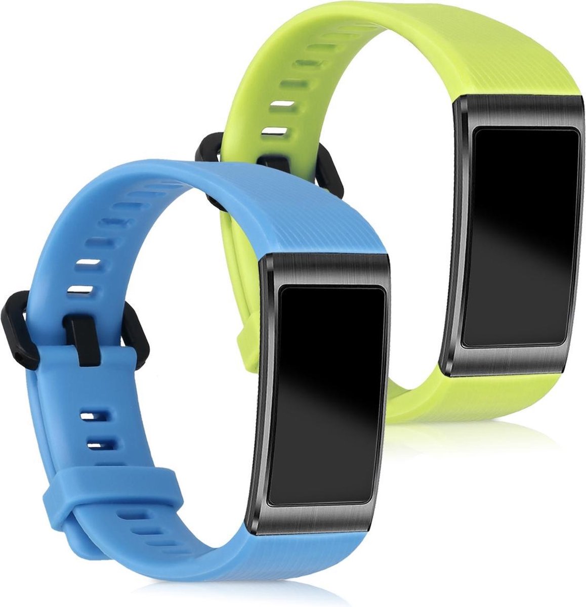 kwmobile 2x horlogeband voor Honor Band 3 / Band 3 Pro - siliconen band voor fitnesstracker - blauw / groen