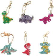 Huntex Diamond Painting Dubbelzijdige Sleutelhanger Set Dino's 6 Stuks - Diament - Pakket Volwassenen - Dinosaurus - Accessoires - Accesoires - Kinderen - Disney - Pakket Full - Pakket Volledig - Dieren