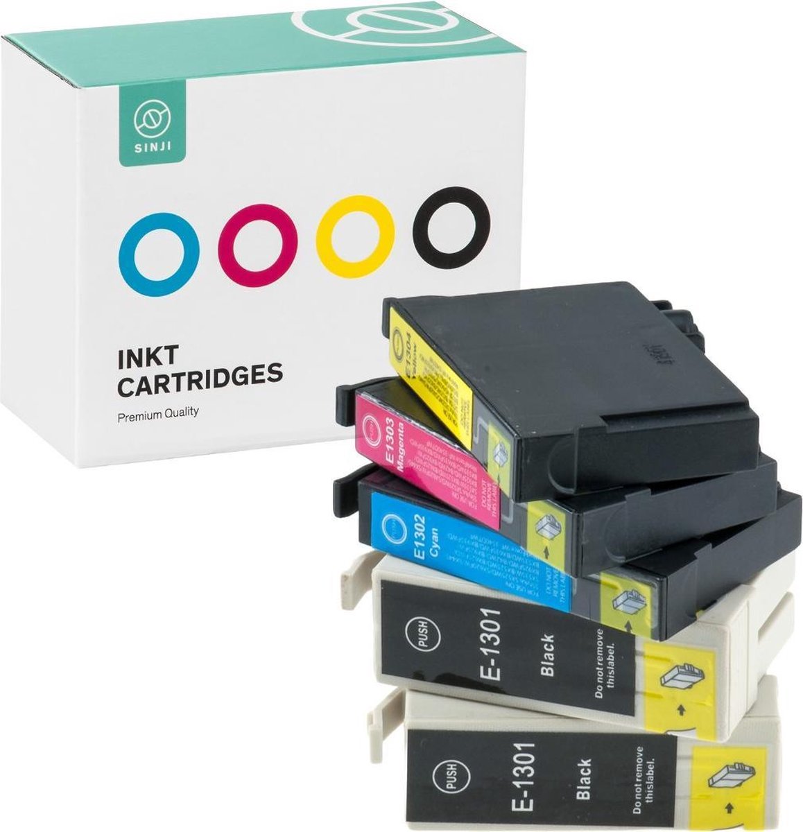 Sinji Inktcartridge voor Epson T1306 - Zwart & Kleur - Multipack -  Hoge capaciteit