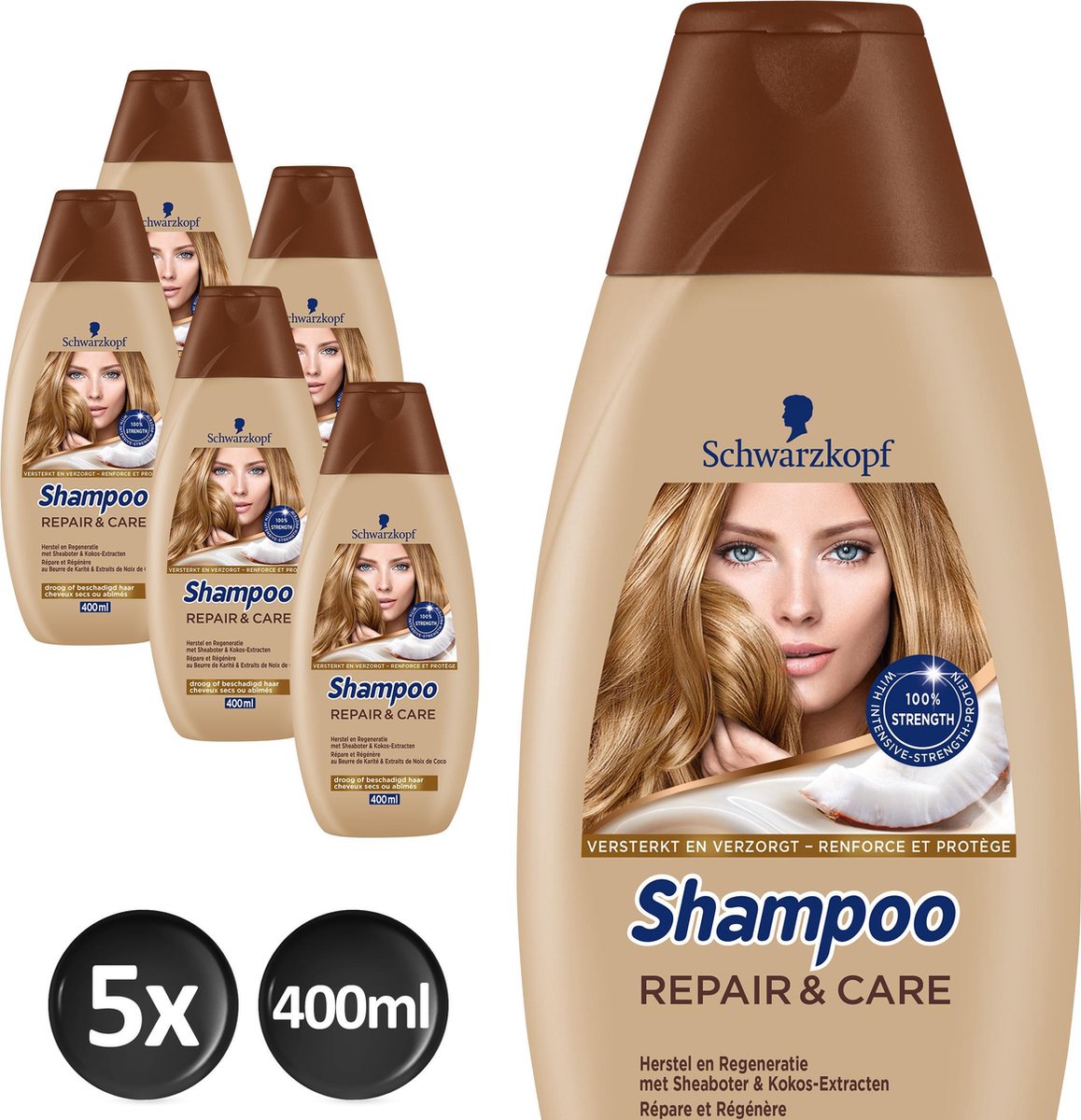 Schwarzkopf Shampoo Repair & Care - 5 stuks