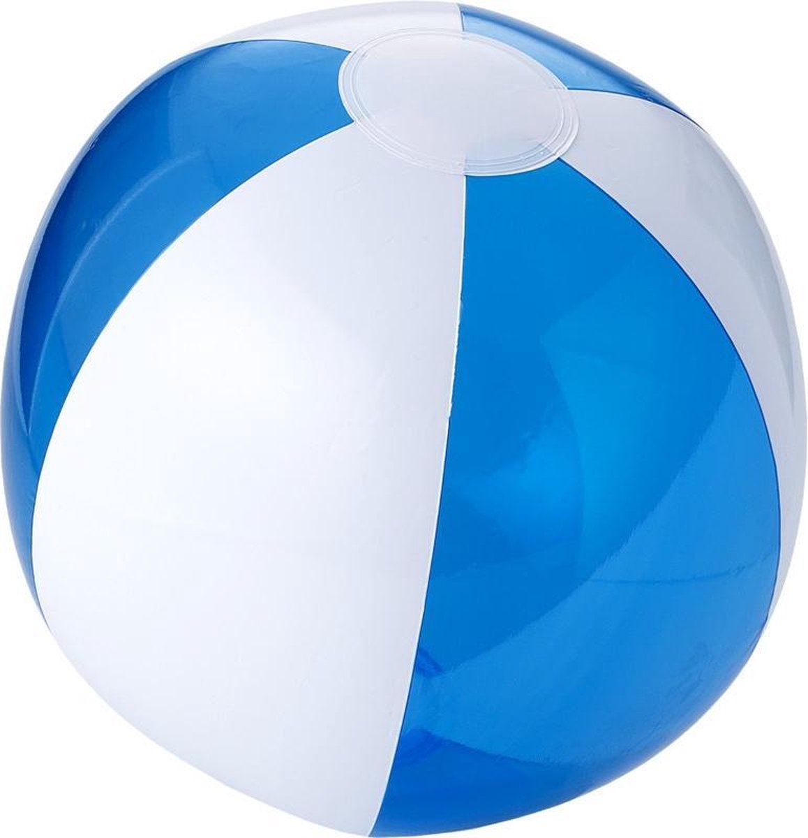 1x Opblaasbare strandballen blauw/wit 30 cm - Buitenspeelgoed waterspeelgoed opblaasbaar