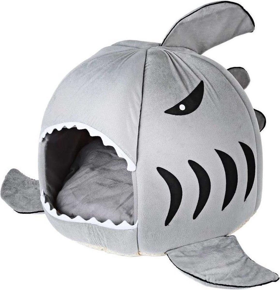 MikaMax Haai Dierenmand – 42 x 42 x 36cm – Grijs