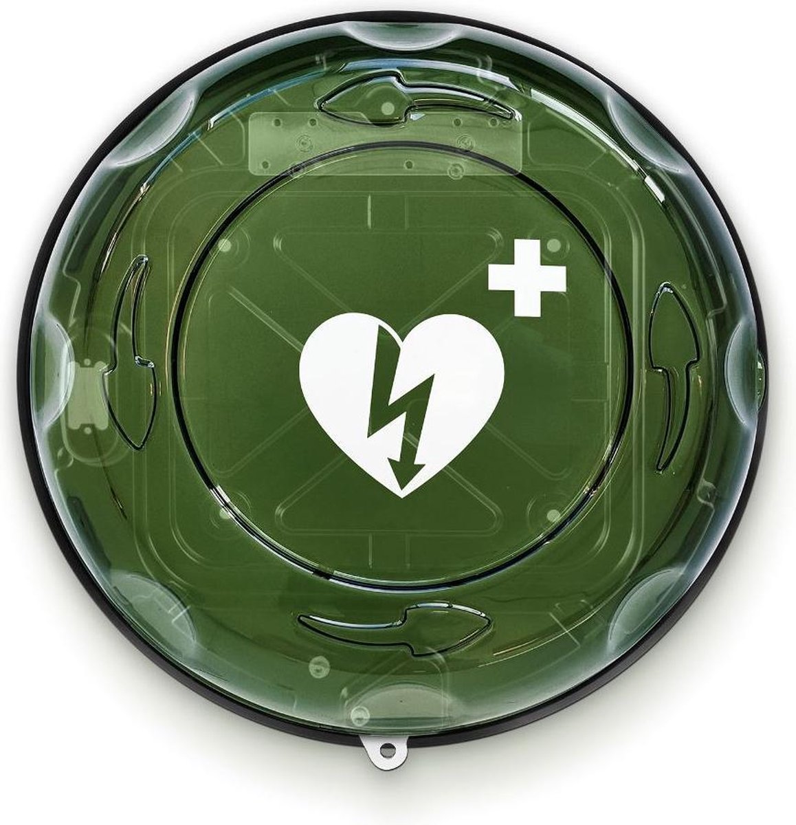 AED kast voor binnen transparant groen met alarm - Rotaid