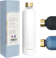 Aquachic 1 Liter Water Fles - Motivational Time Markers - Lekvrij en Licht - Drink Bottle voor werk