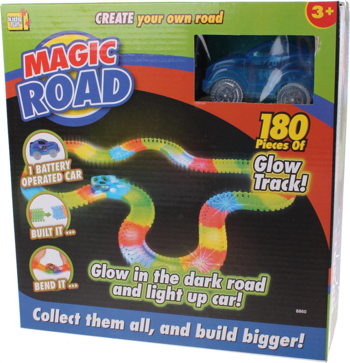 Kids Fun Racebaan Magic Road Blauw 180-delig