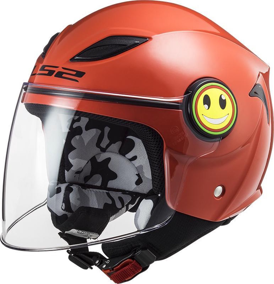 LS2 OF602 Funny Mini kinder scooterhelm / motorhelm glans rood