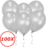 Zilveren Ballonnen Feestversiering Verjaardag 100st Metallic Zilver Ballon
