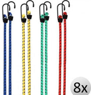 8 x Rubberen Bagagespin met haken 40-100 cm x 8 mm Ø