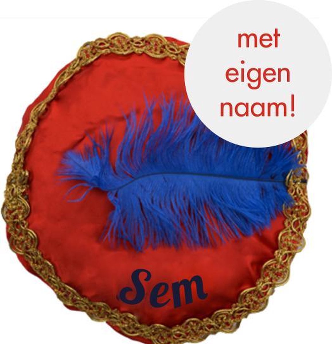 Rode pietenmuts met naam