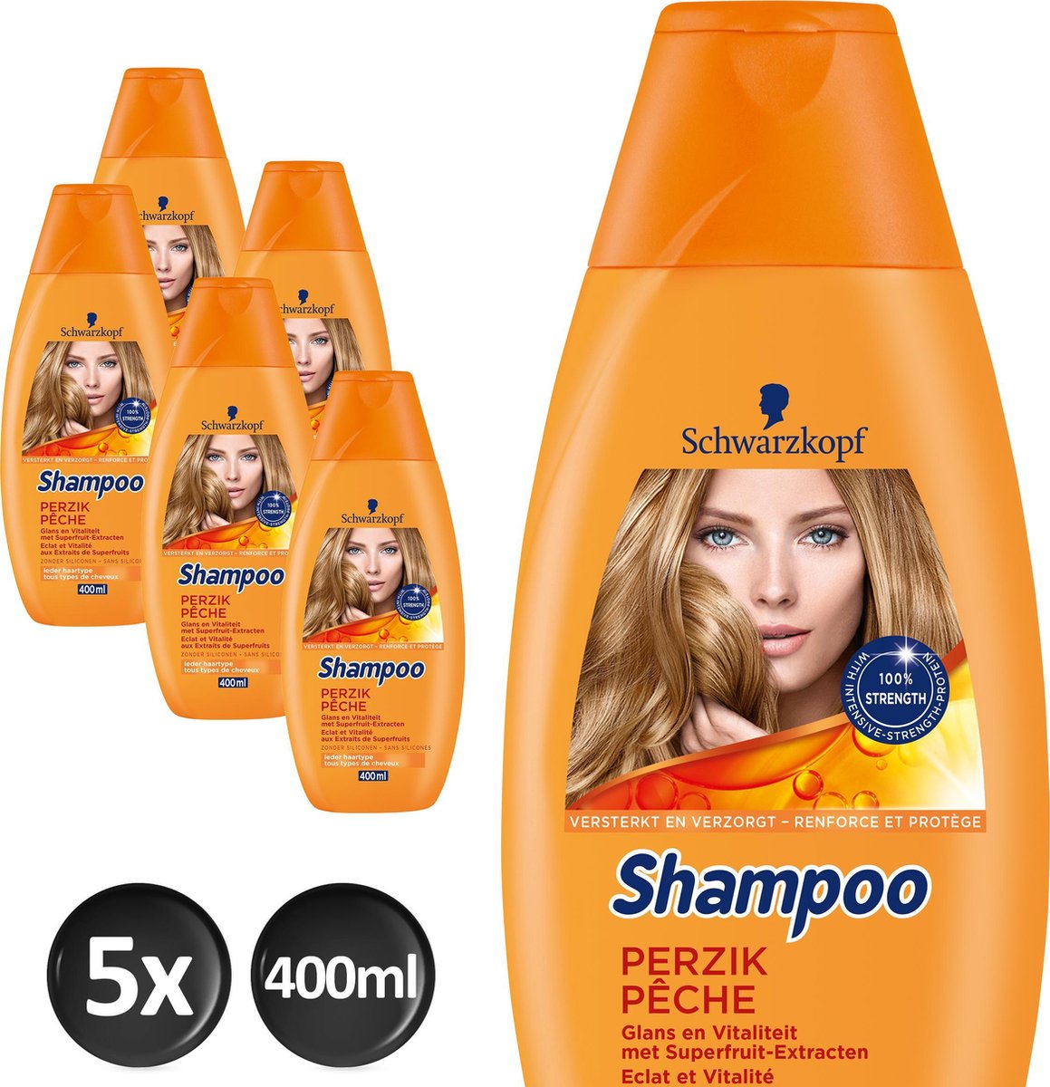 Schwarzkopf Shampoo Perzik Voordeelverpakking - 5 x 400ml