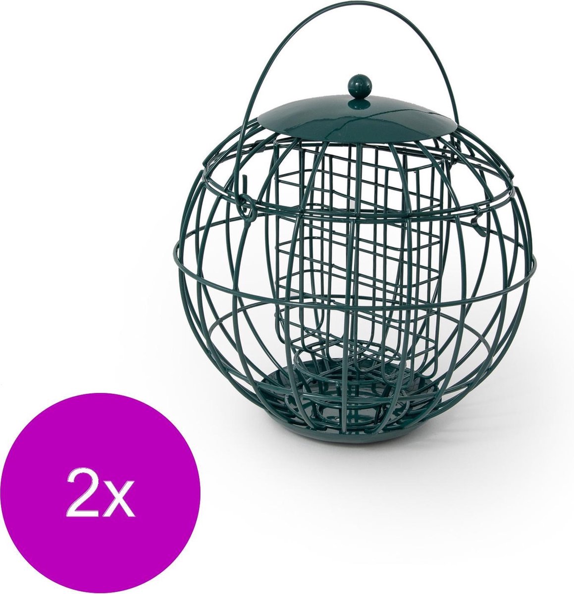 Wildbird Vetblokhouder London - Voersilo - 2 x 22x22x21 cm Groen