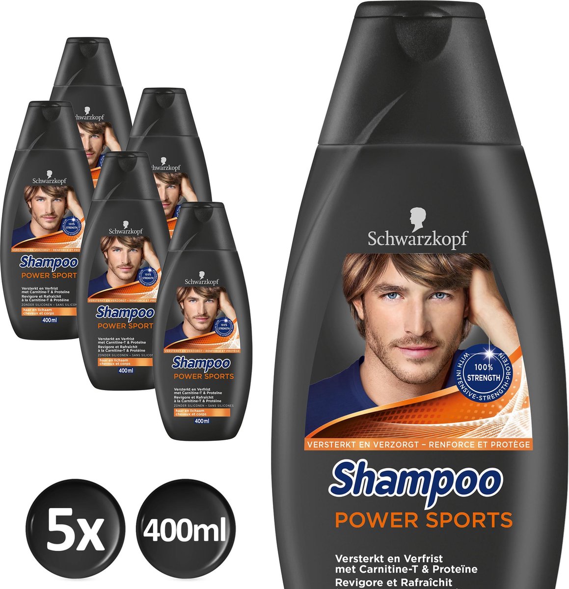Schwarzkopf Shampoo For Men Sports - 5 x 400ml