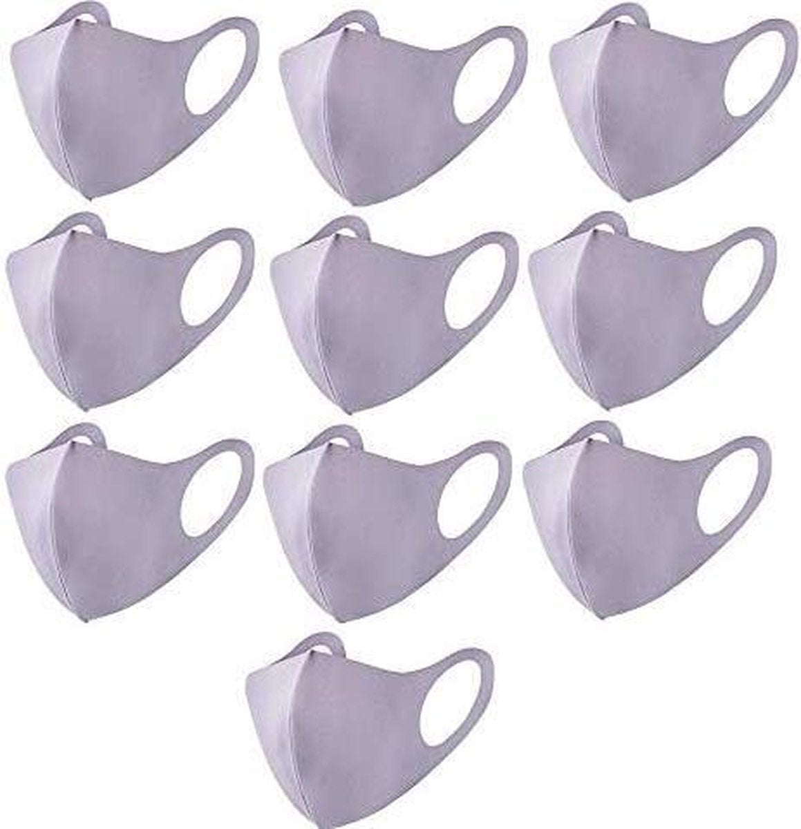Mondkapje Wasbaar Mondmasker Grijs Mondkapjes Niet-medisch - 10 stuks
