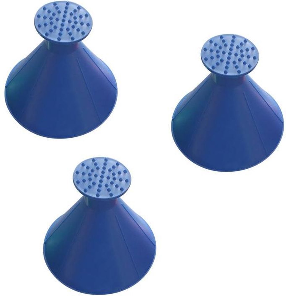 3 pack Magische Ronde Circel ijskrabber / sneeuwveger 360 graden Blauw met trechter functie