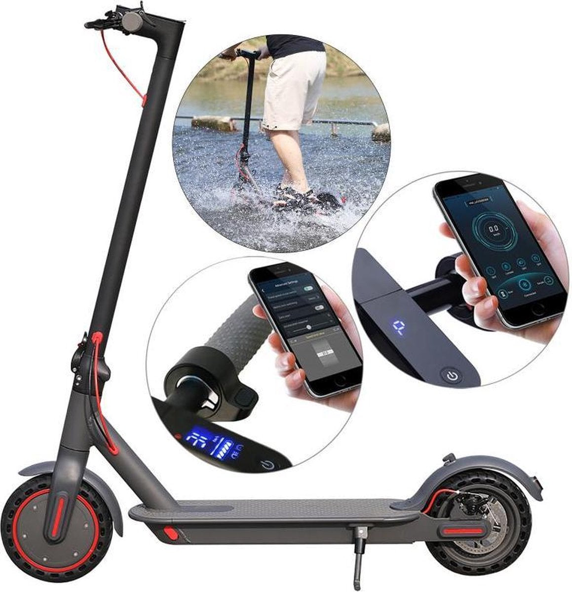 Elektrische Step Aovo Pro -  31KM/U Top snelheid - 30/35km bereik - 350W Motor - Opvouwbaar - 8.5 inch anti-lek banden