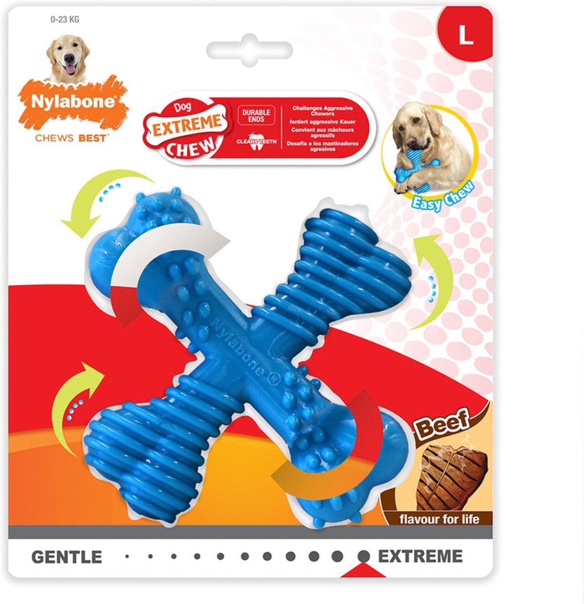 Nylabone Extreme Chew X Bone Rund - Hondenspeelgoed - Large Voor Honden Tot 23kg