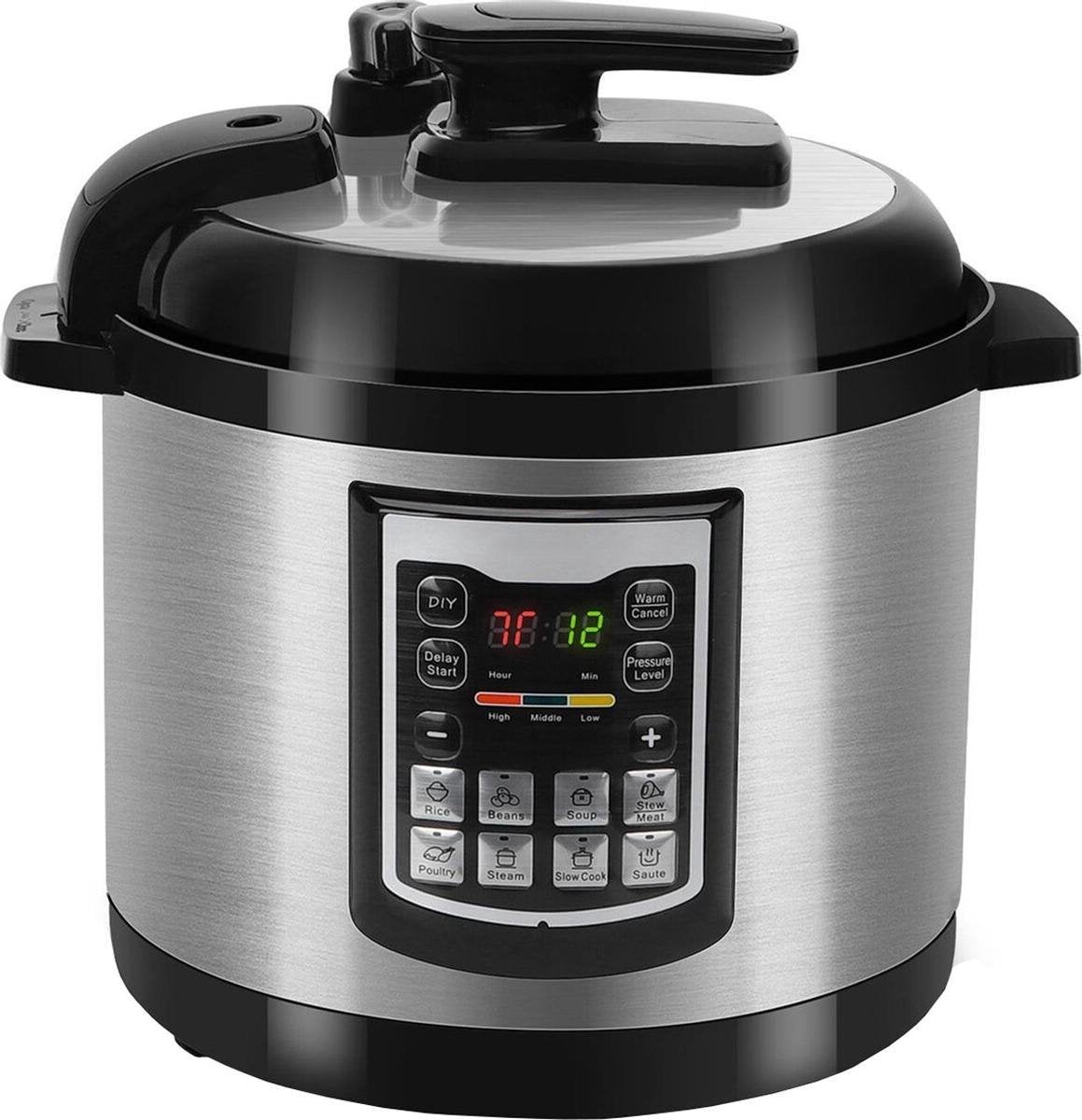 Multicooker - Igia Miani - Timer - 6 Liter - Zwart/Zilver