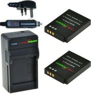 ChiliPower 2 x EN-EL12 accu's voor Nikon - Charger Kit + car-charger - UK versie